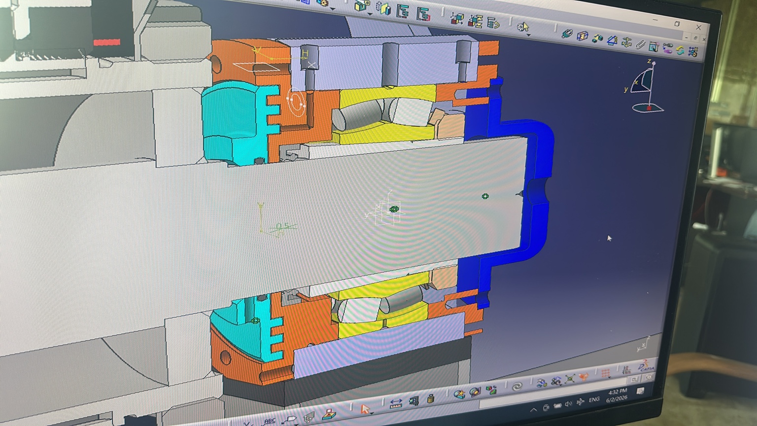Shaft and bearing section